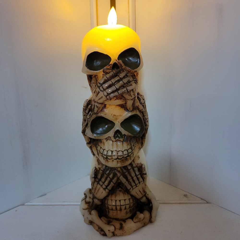 Halloween Skulls Flameless Candle